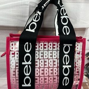 Bebe Hana Clear Monogram Mini Satchel W/Insert Hot Pink